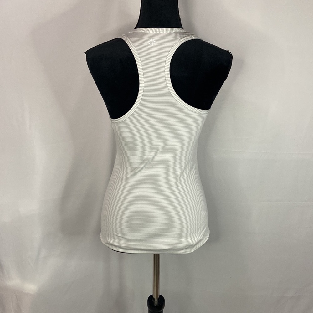 Athleta Grey and White Striped Racerback Tanktop - Picture 4 of 6